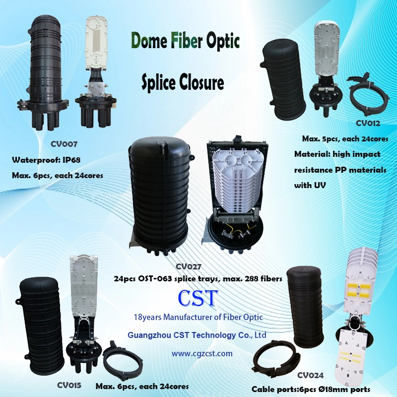 Outdoor 48 Core Dome Type Closure Fiber Cable Joint Box Fiber Optic Splice Closure Core IP67 Telecom Cable Joint Closure